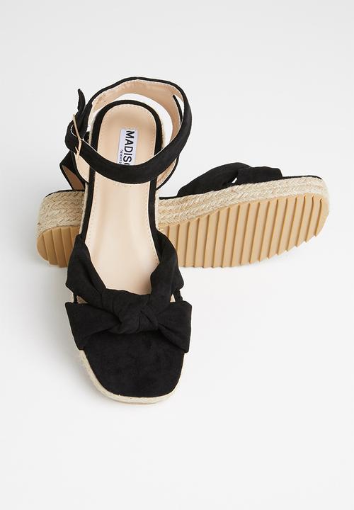 Madison® - Ingrid espadrille flatform sandal - black