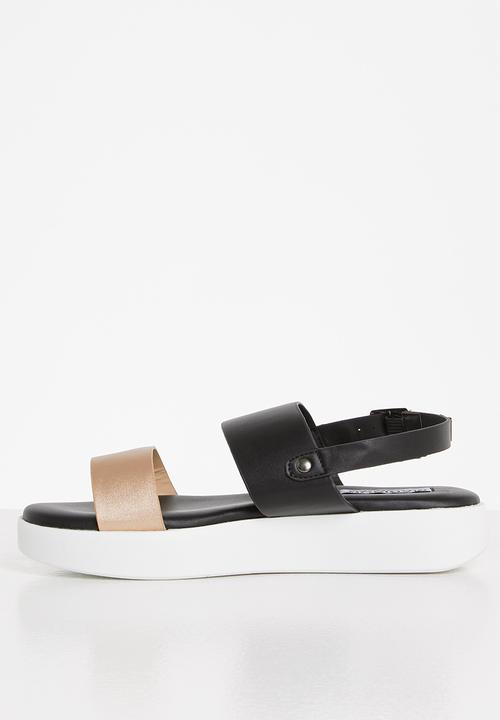 Madison® - Evelyn slingback flatform sandal - black & rose gold