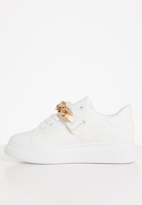 Plum - Gazer chain strap sneaker - white