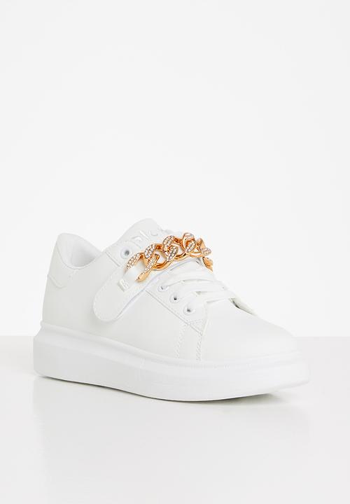 Plum - Gazer chain strap sneaker - white