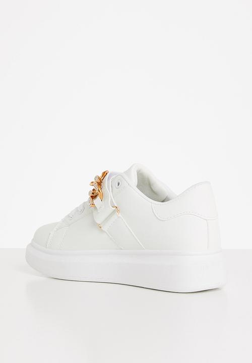Plum - Gazer chain strap sneaker - white