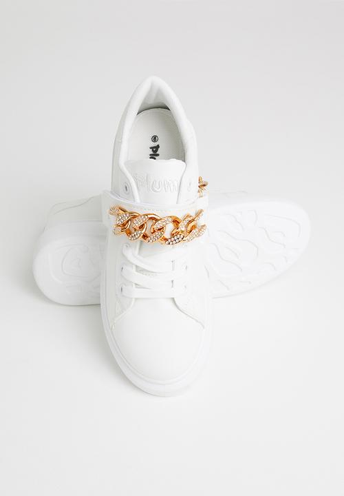Plum - Gazer chain strap sneaker - white