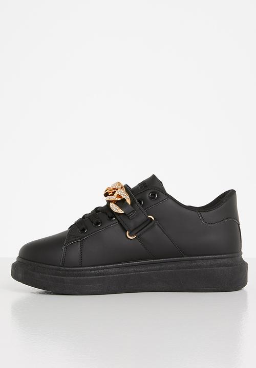 Plum - Gazer chain strap sneaker - black