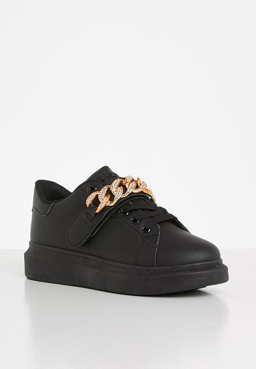Plum - Gazer chain strap sneaker - black