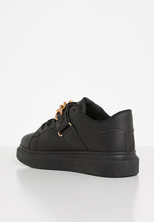 Plum - Gazer chain strap sneaker - black