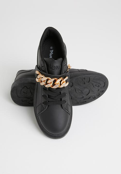 Plum - Gazer chain strap sneaker - black