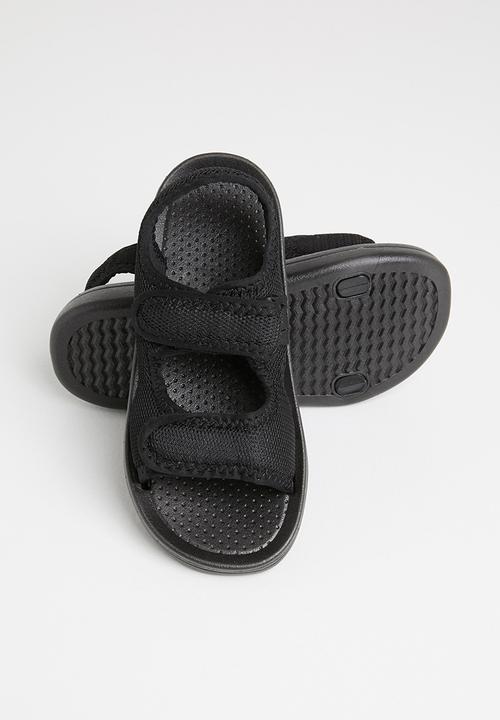 Pop Candy - Boys velcro strap sandals - black