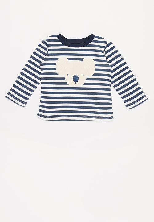 Pop Candy - Baby boys 2 pack design tee - navy & white 