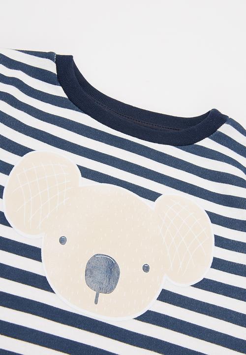 Pop Candy - Baby boys 2 pack design tee - navy & white 