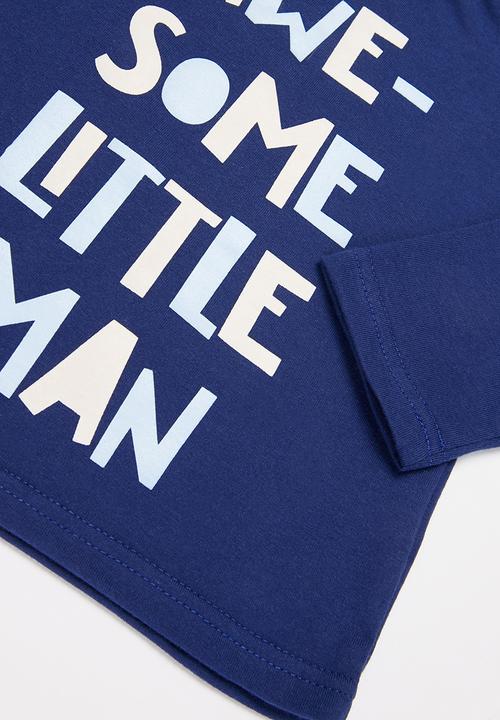 Pop Candy - Baby boys 2 pack design tee - navy & white 