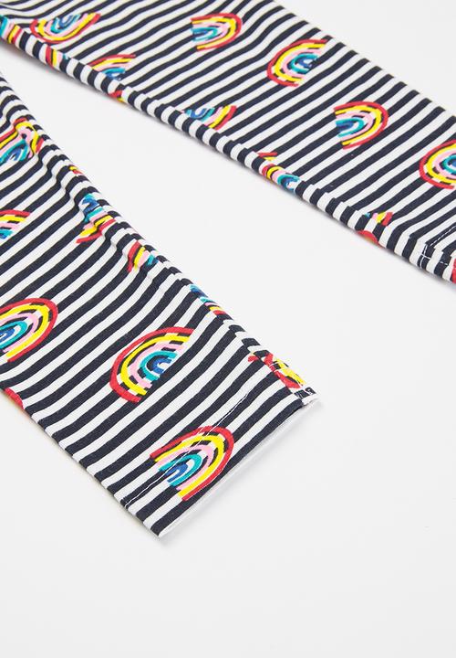 MINOTI - Girls basic stripe aop legging - multi 