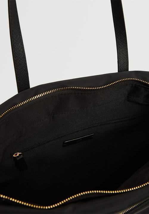 MANGO - Pocket shopper bag - black