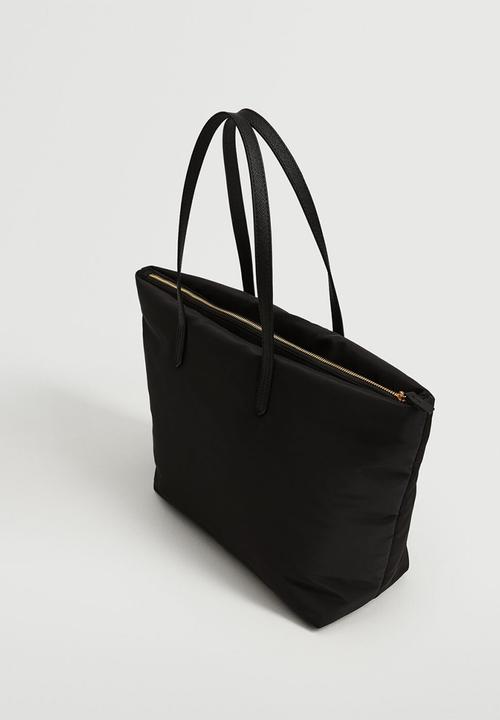 MANGO - Pocket shopper bag - black