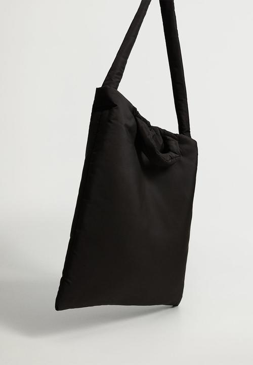 MANGO - Quilted tote bag - black