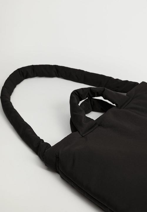 MANGO - Quilted tote bag - black