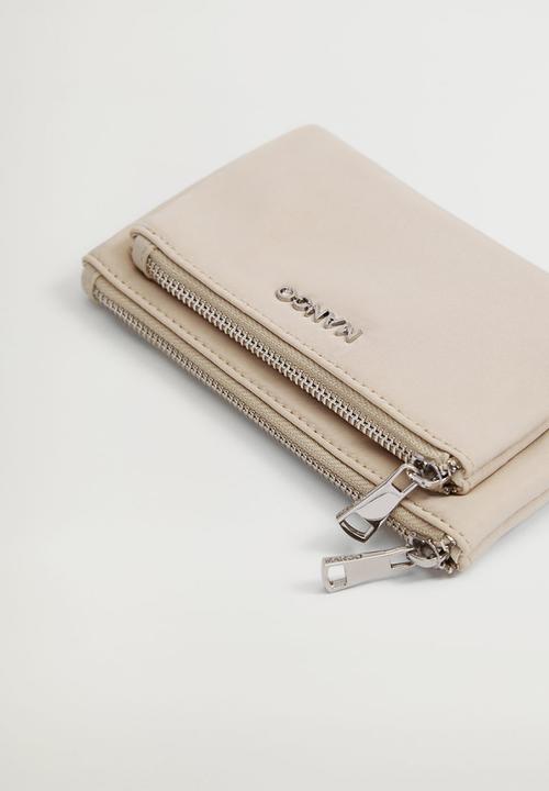 MANGO - Quilted coin purse - beige