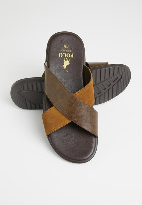 POLO - Gabriel crossover leather sandal - tan