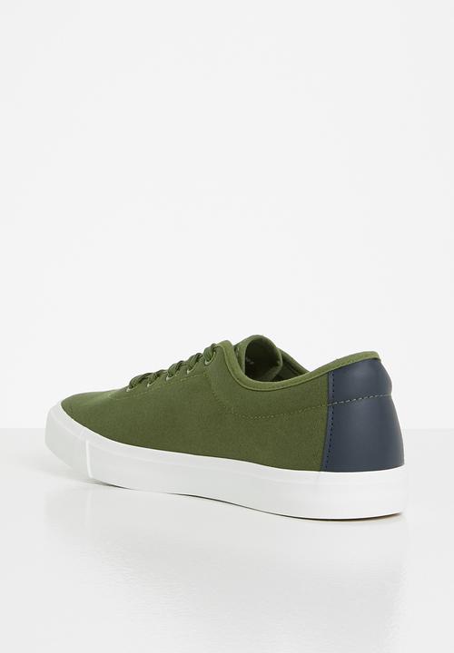 POLO - Ivan contrast side flash sneaker - olive