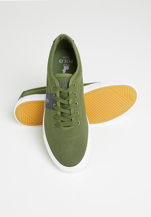 POLO - Ivan contrast side flash sneaker - olive