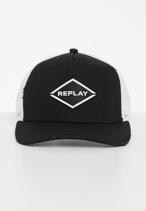 Replay - Peak cap - black & white