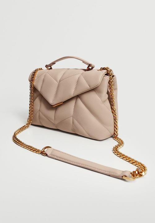 MANGO - Quilted chain bag - neutral