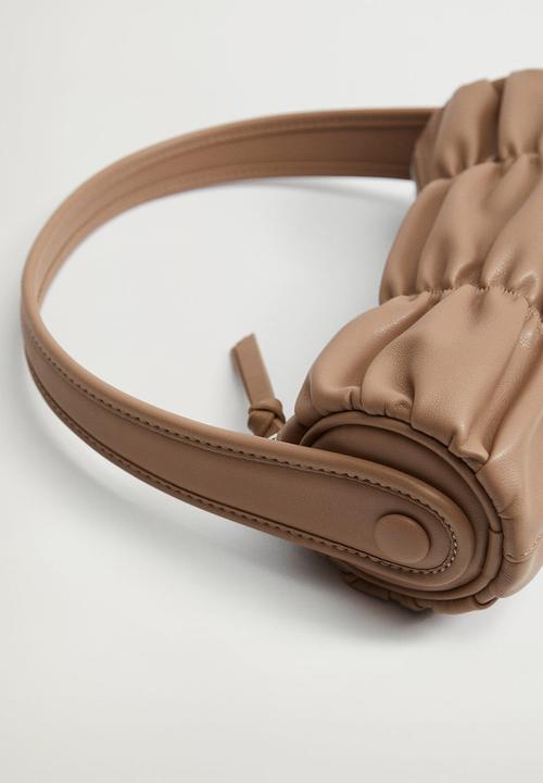MANGO - Pleats baguette bag - light/pastel brown