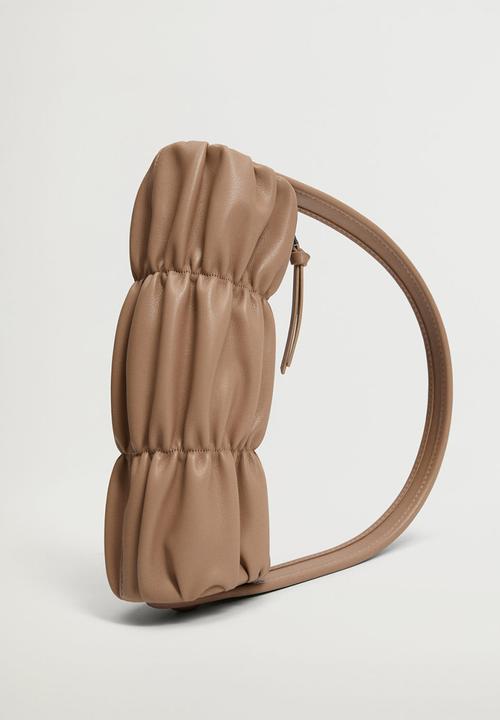 MANGO - Pleats baguette bag - light/pastel brown