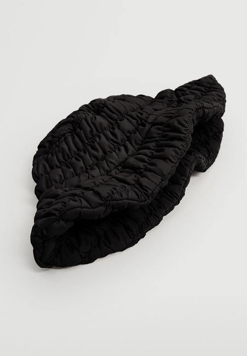 MANGO - Pleated bucket hat - black