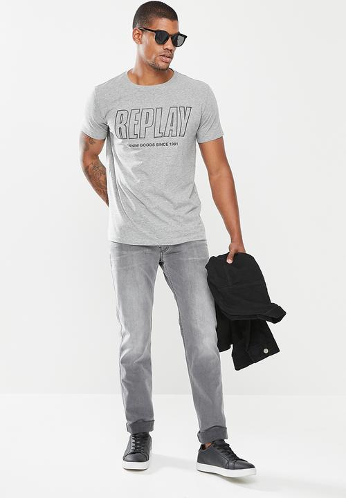Replay - Bold print tee - grey