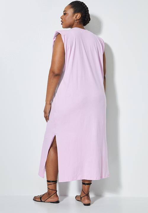 Superbalist - Shoulder pad column dress - lavender