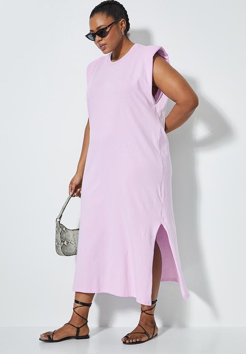 Superbalist - Shoulder pad column dress - lavender