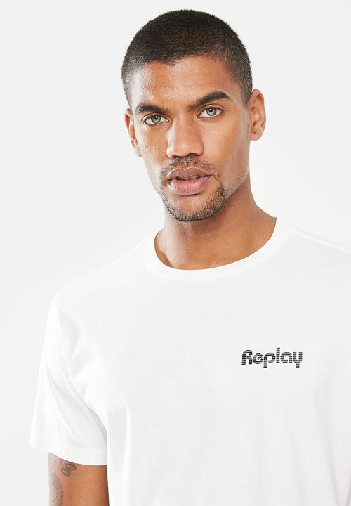 Replay - Left chest print tee - white