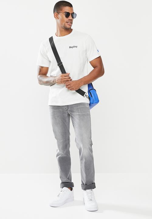 Replay - Left chest print tee - white