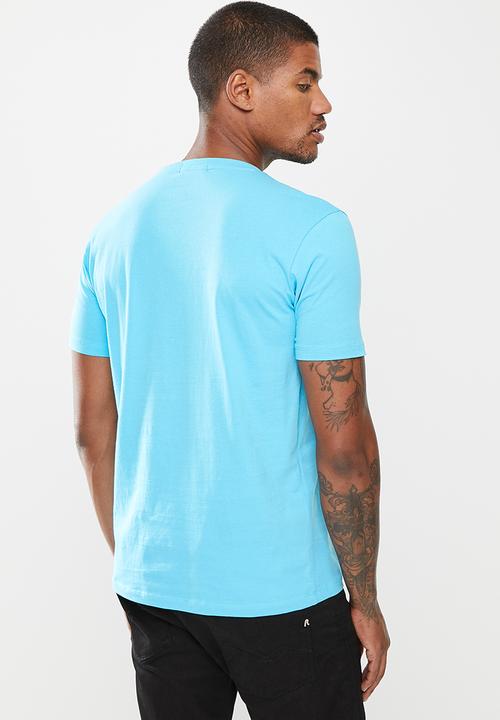 Replay - Left arm patch tee - light blue