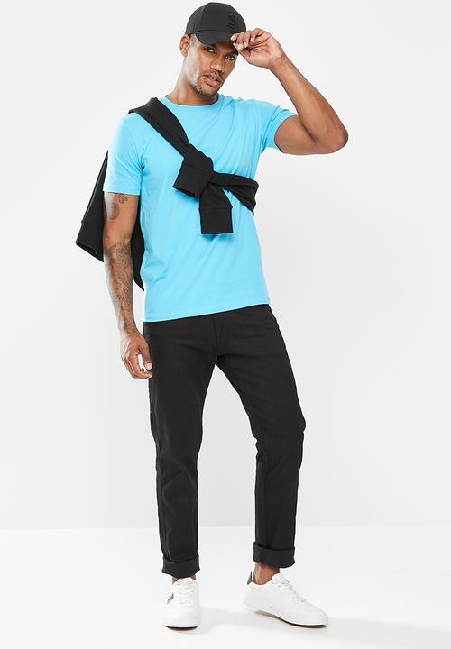 Replay - Left arm patch tee - light blue