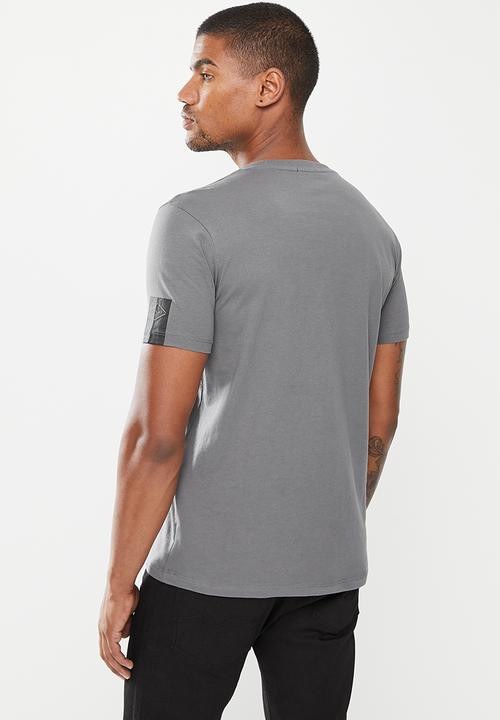 Replay - Left arm patch tee - grey