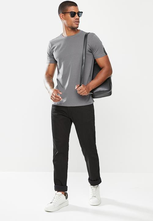 Replay - Left arm patch tee - grey