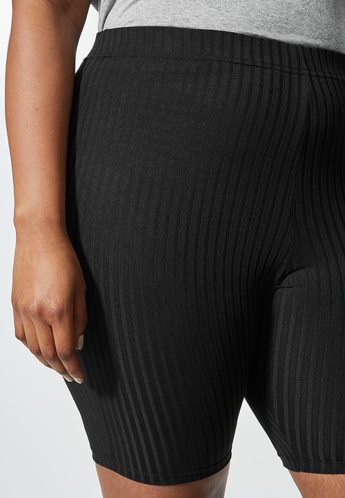 Superbalist - Rib cycle shorts - black