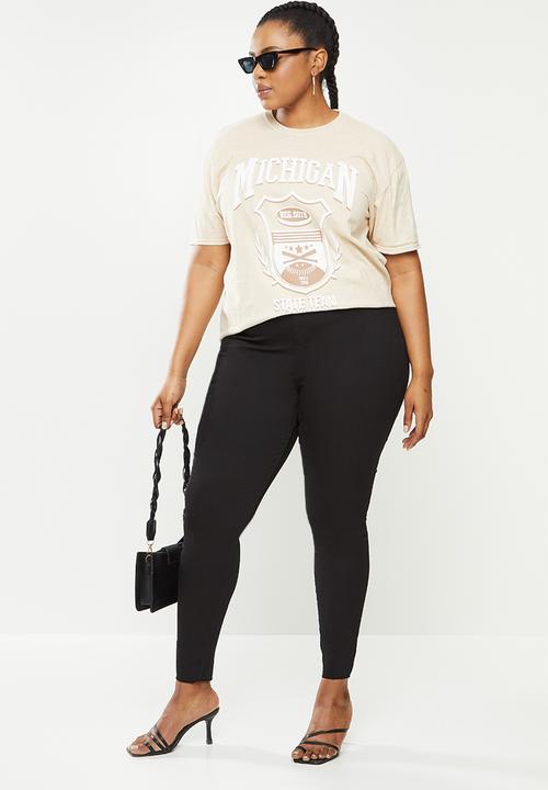 Missguided - Plus lawless highwaisted supersoft- black.