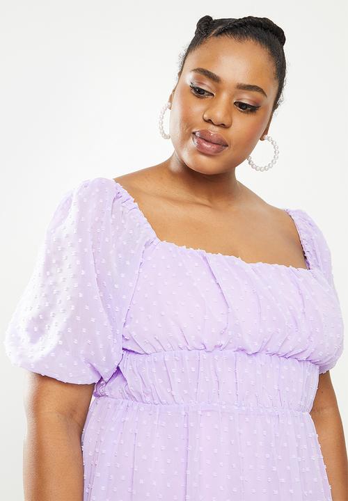 Missguided - Plus dobby mesh square neck mini dress - lilac