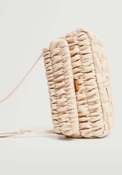 MANGO - Bag with ruched detail - neutral