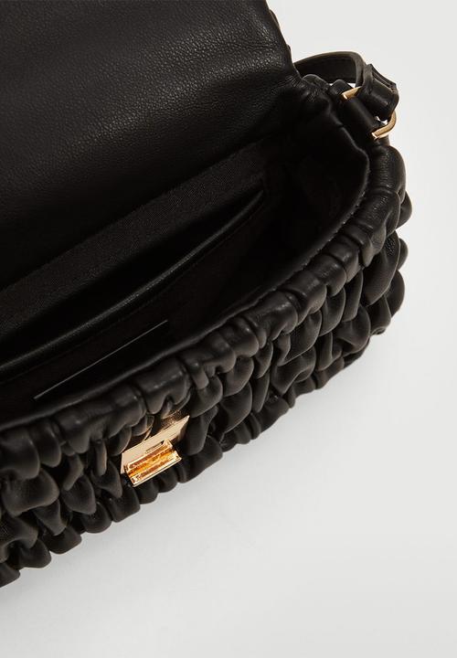 MANGO - Bag with ruched detail - black