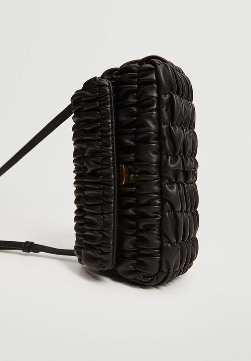 MANGO - Bag with ruched detail - black