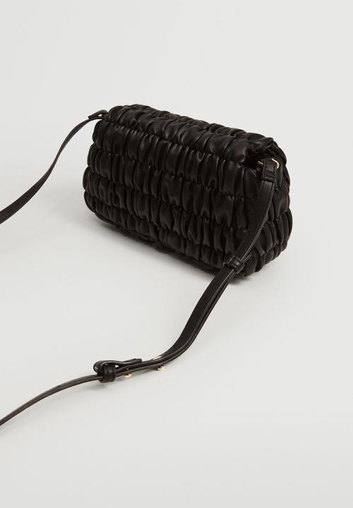 MANGO - Bag with ruched detail - black