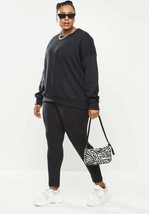 Missguided - Plus oversized sweat & leggings - black