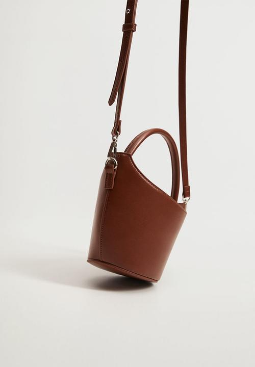 MANGO - Basket mini bag - burgundy
