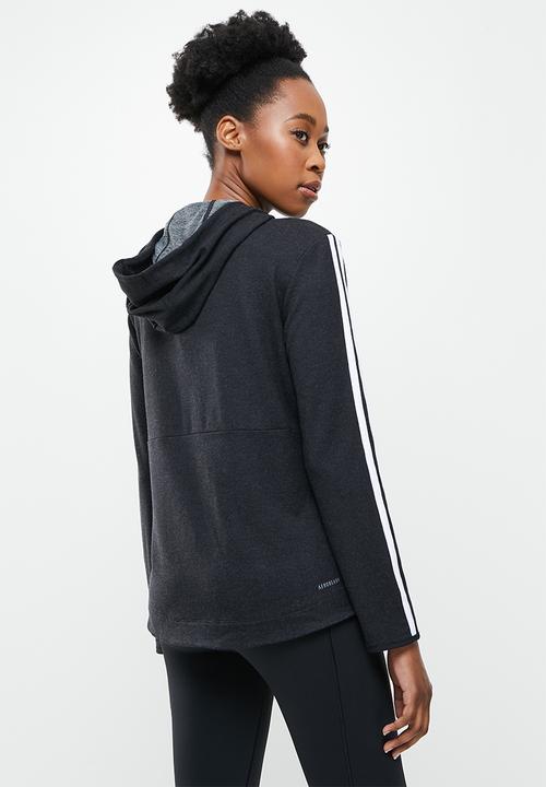 adidas Performance - 3s stripes f2 hoodie - black & white