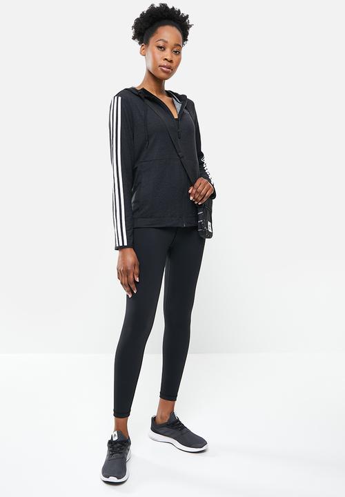 adidas Performance - 3s stripes f2 hoodie - black & white