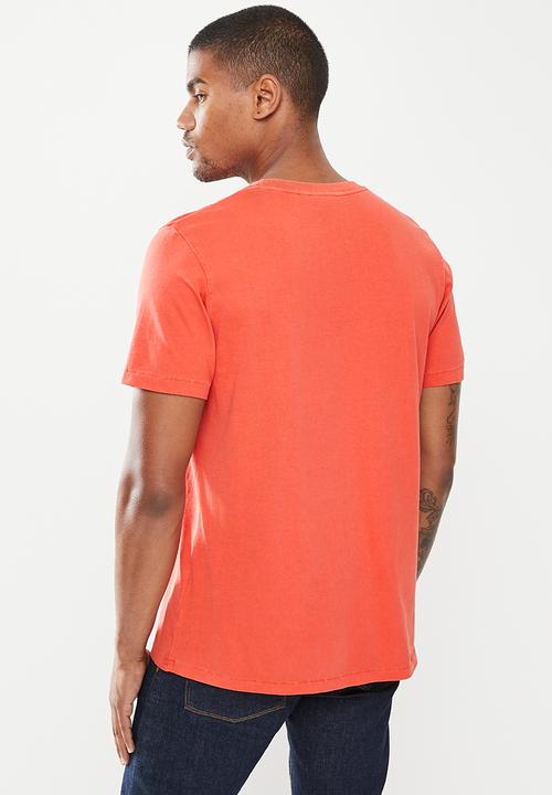 Superdry. - Workwear pocket tee - volcanic lava orange