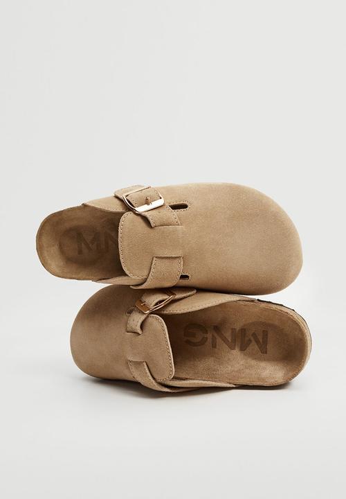 MANGO - Home1 leather mule - light beige